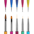 5 pcs/set Double Head Nail Art Nylon Painting Pen Nail Design Brush